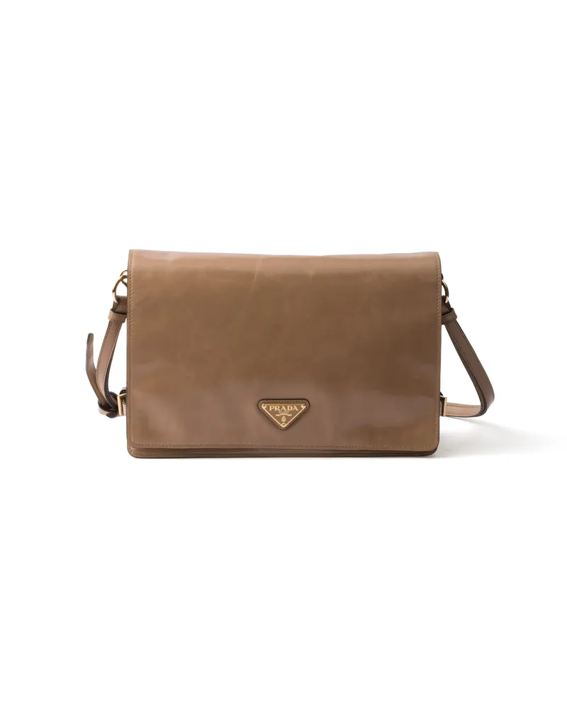 Prada Mittelgroße Schultertasche Aus Leder, Damen, Cameo Cameo