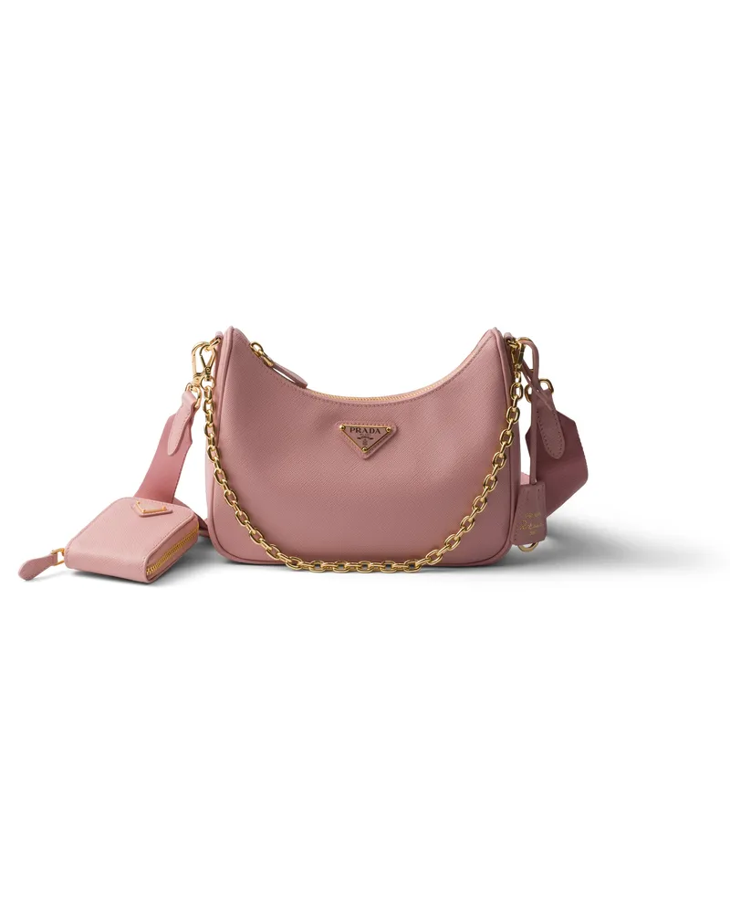 Prada Re-edition 2005 Tasche Aus Saffiano-leder, Damen, Peach 4 Peach