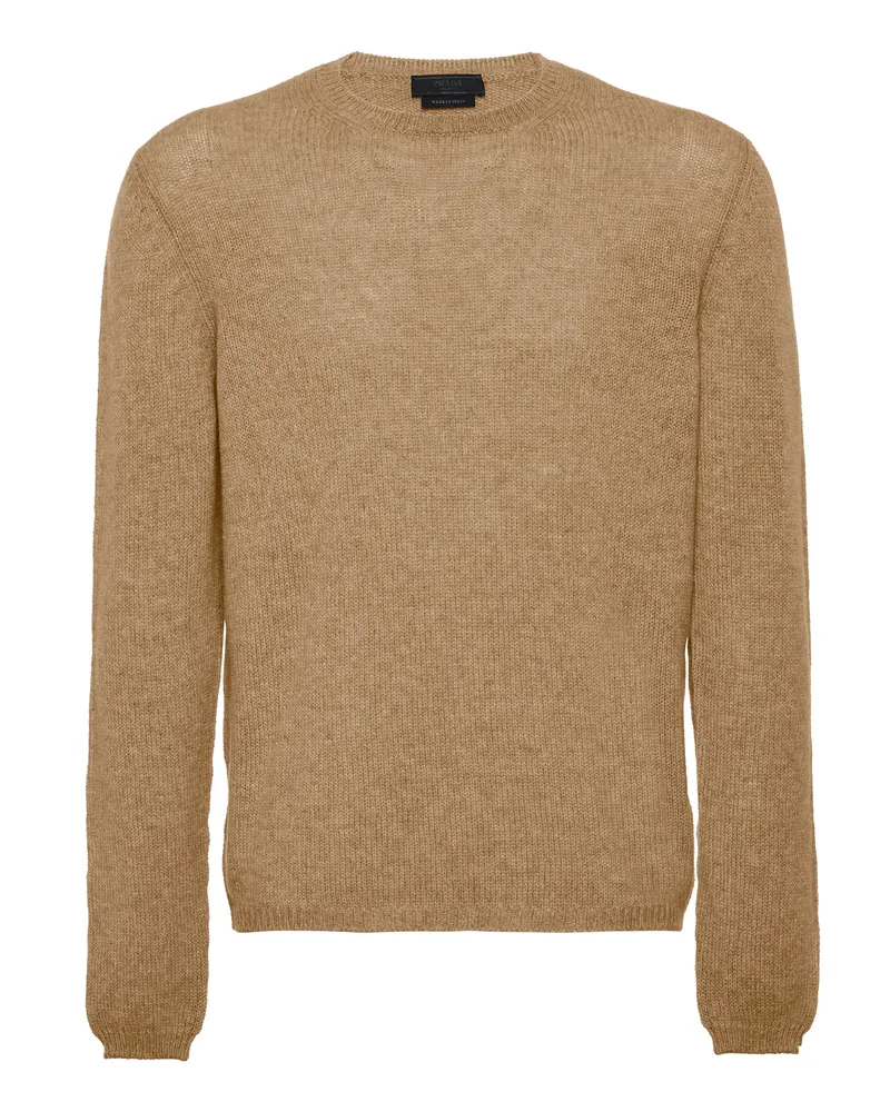Prada Cashmere Crew-neck Sweater, Herren, Kamelbraun, Größe Kamelbraun