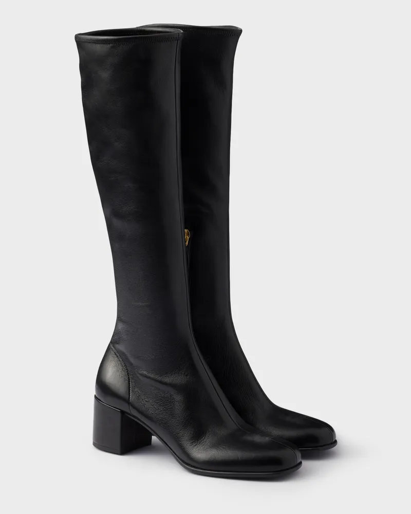 Prada Stiefel aus Stretch-Nappaleder Schwarz