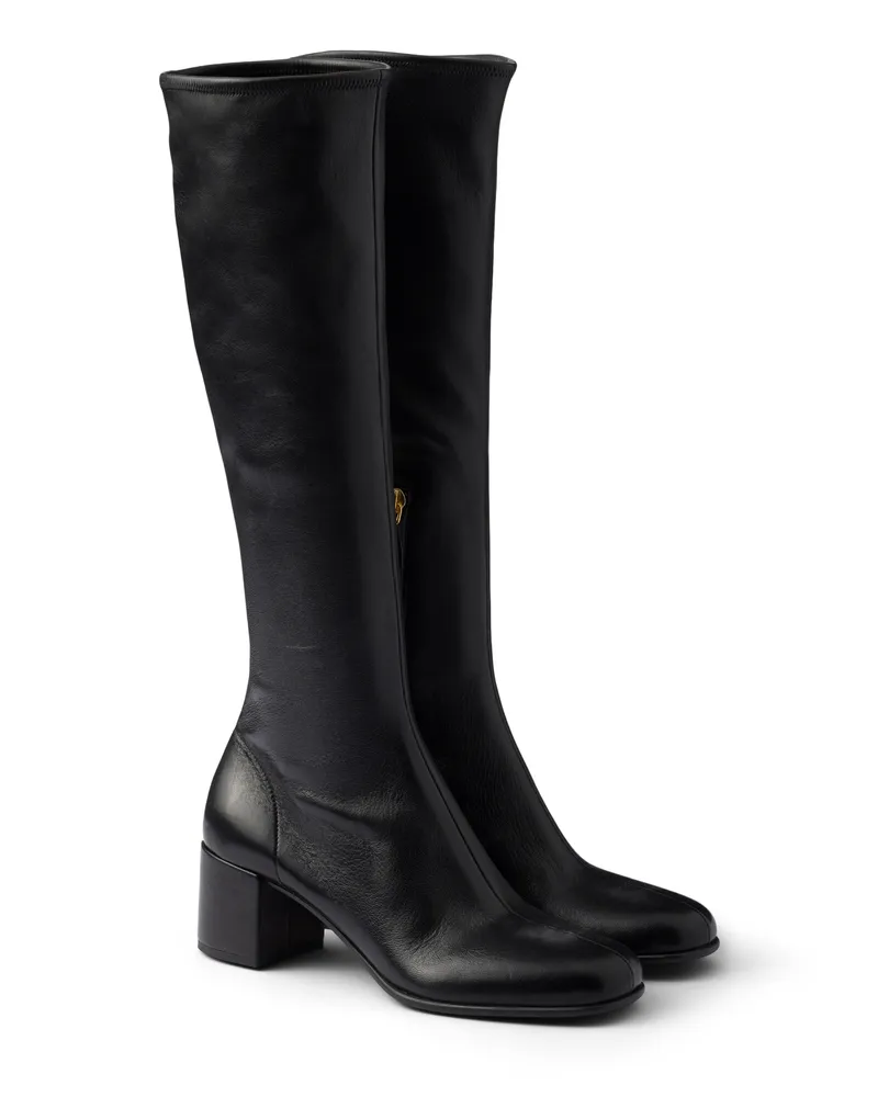 Prada Stiefel Aus Stretch-nappaleder, Damen, Schwarz, Größe Schwarz