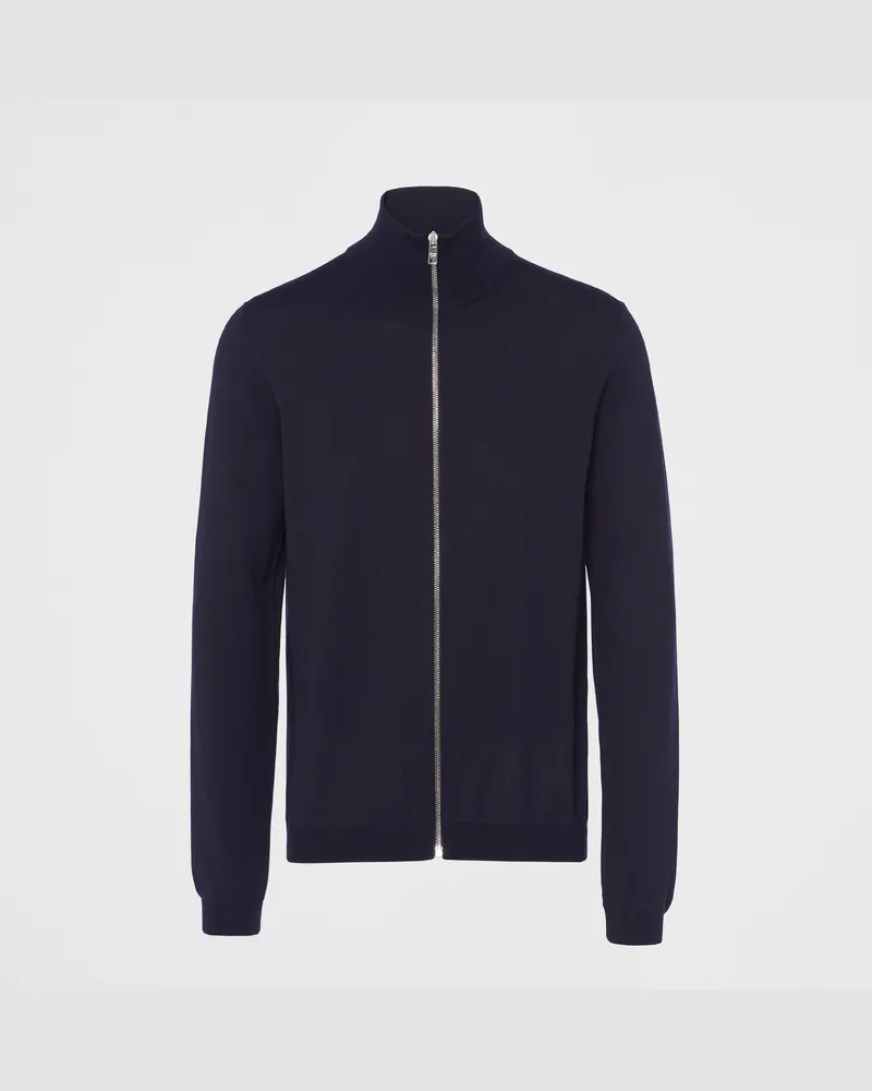 Prada Strickjacke aus Wolle Blau
