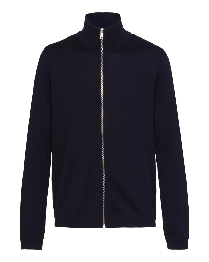 Prada Strickjacke Aus Wolle, Herren, Blau, Größe Blau
