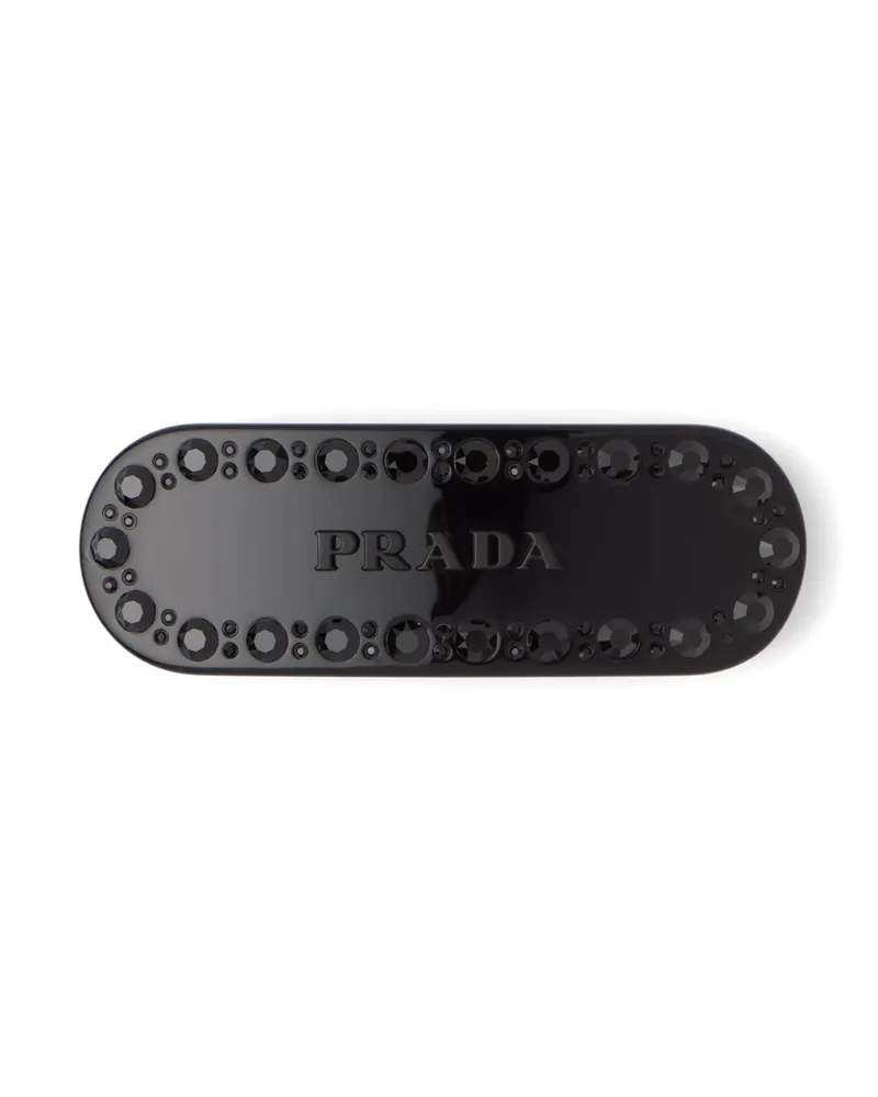 Prada Haarspange Aus Plexiglas, Damen, Schwarz Schwarz