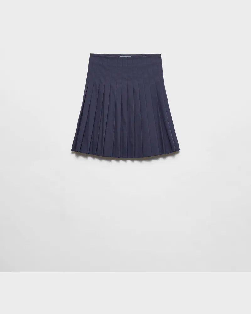 Prada Faltenrock aus Popeline Blau