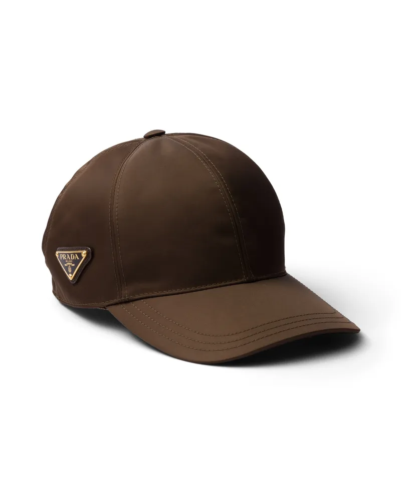 Prada Baseballkappe Aus Re-nylon, Damen, Warmes Braun, Größe Warmes