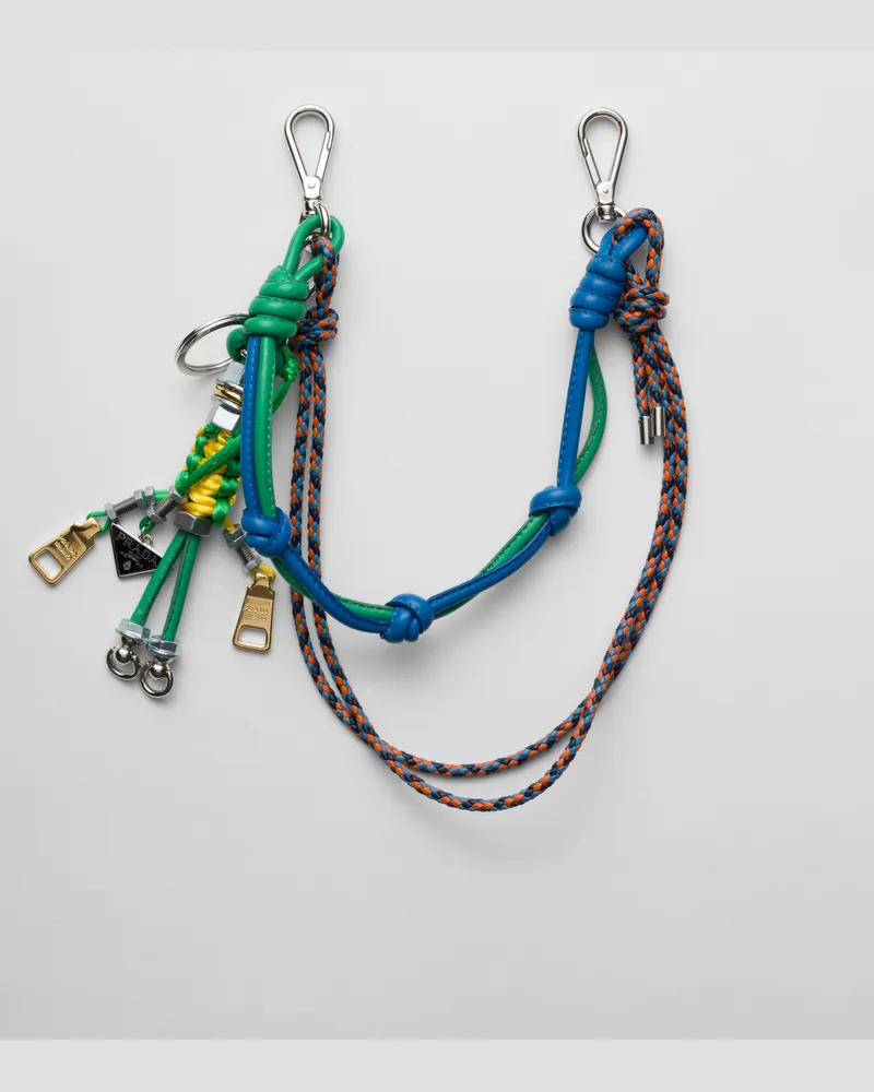 Prada Pop Strings Taschenanhänger aus Nappa-Leder und Metall Mintgrün