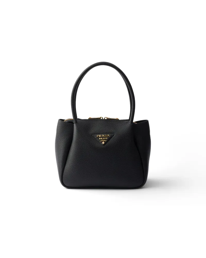 Prada Kleine Handtasche Aus Leder, Damen, Schwarz Schwarz