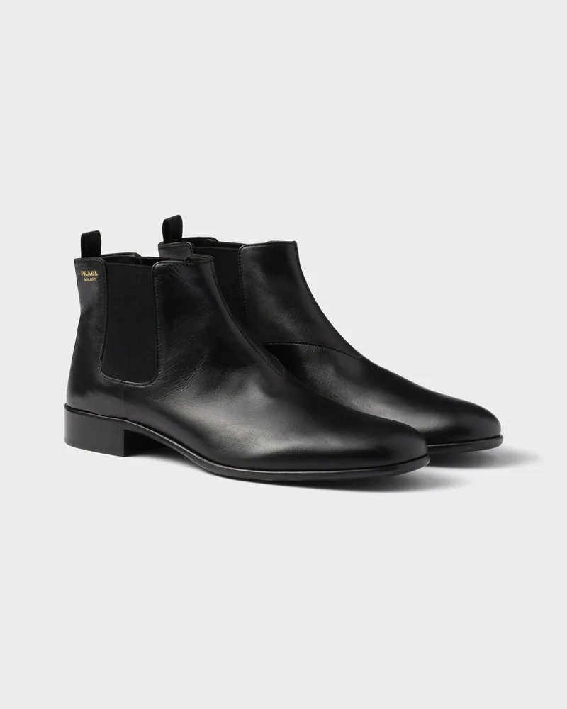Prada Stiefeletten aus Leder Schwarz