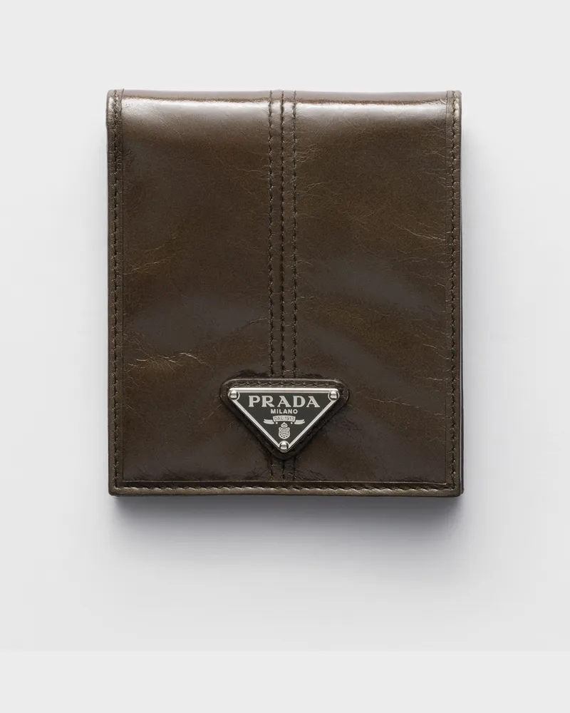 Prada Geldbörse aus Leder Militärgrün