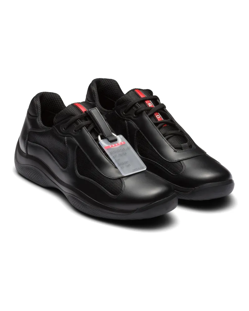 Prada America’s Cup Original Sneaker, Herren, Schwarz, Größe 11,5 Schwarz