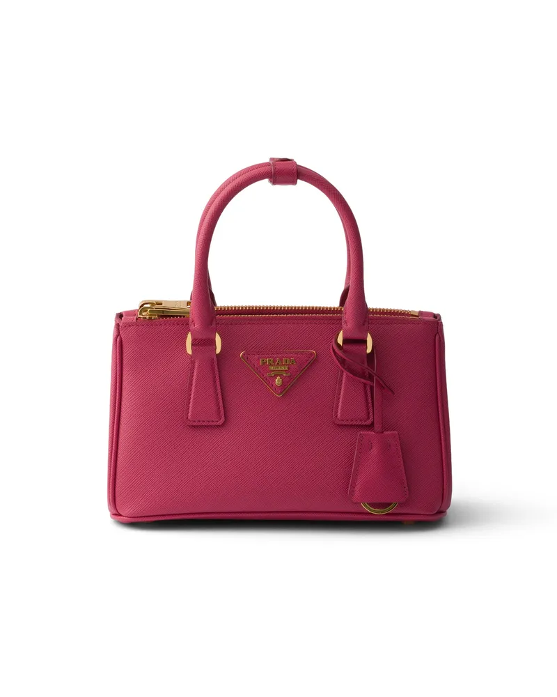 Prada Galleria Mini Bag Aus Saffiano-leder, Damen, Pfingstrose Pfingstrose