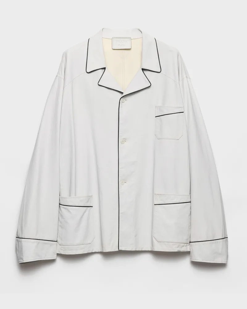 Prada Hemd aus Nappa-Leder Weiss