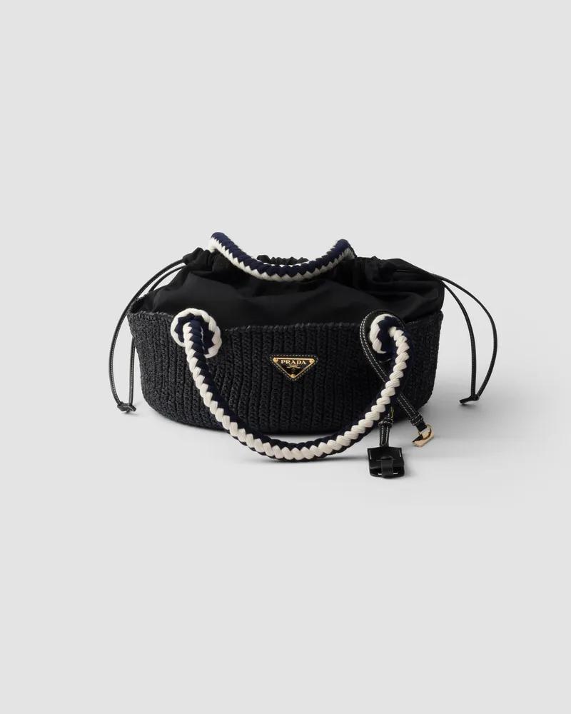 Prada Kleine Häkeltasche Schwarz
