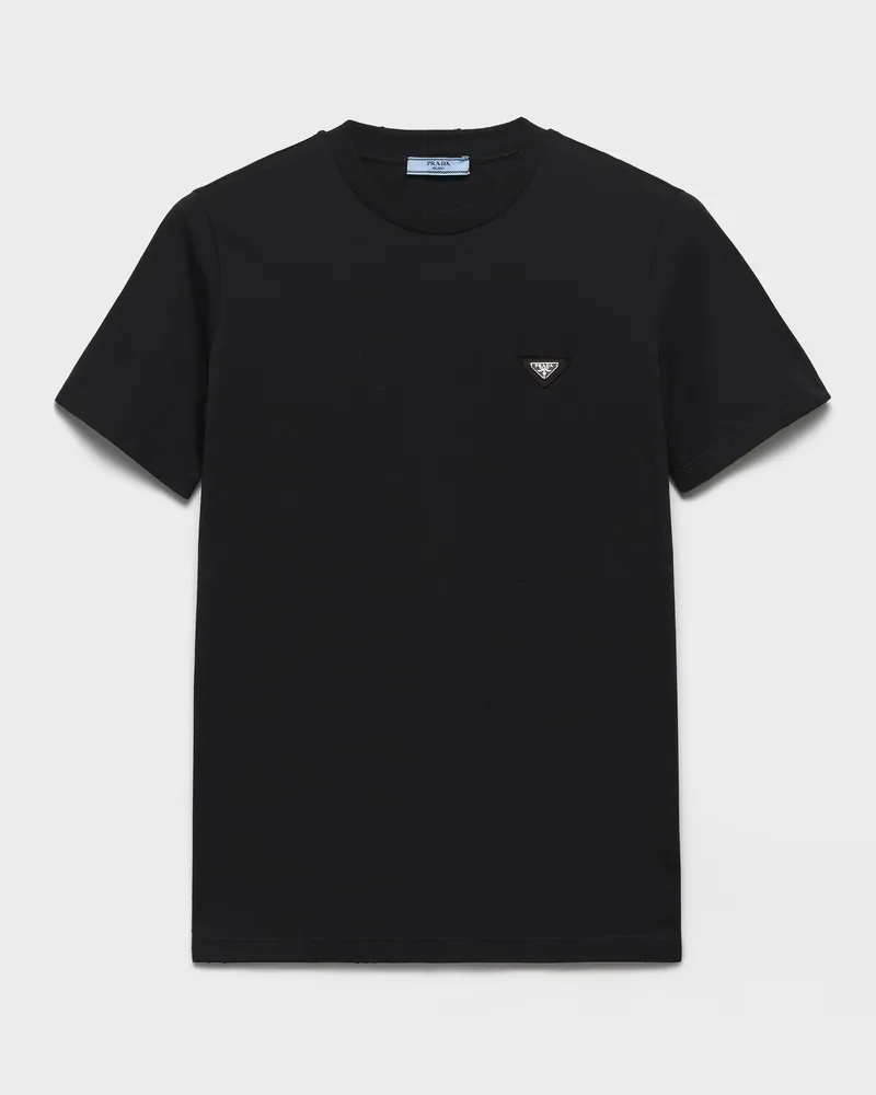 Prada T-Shirt aus Jersey Schwarz