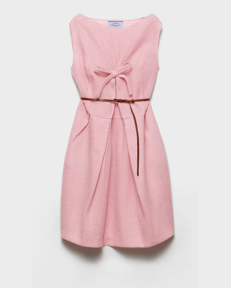 Prada Pulloverkleid aus Wollstrick mit Schleife Rosa