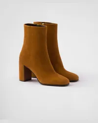 Prada Stiefeletten aus Wildleder Cognac