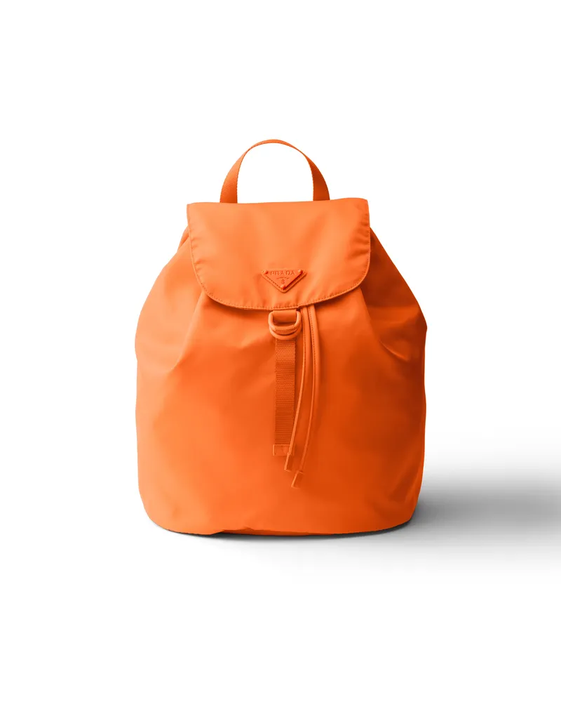 Prada Rucksack Aus Re-nylon, , Orange Orange