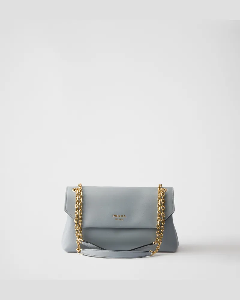 Prada Doux Medium Schultertasche aus Leder Opal
