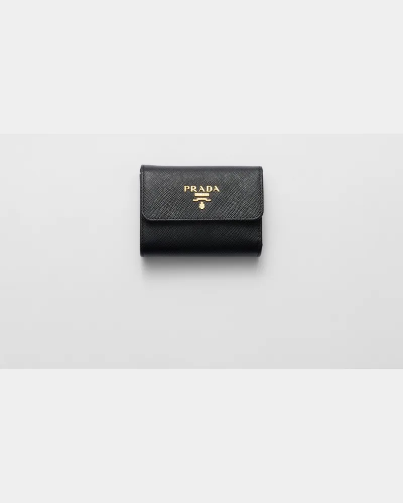 Prada Portemonnaie aus Saffiano-Leder Schwarz