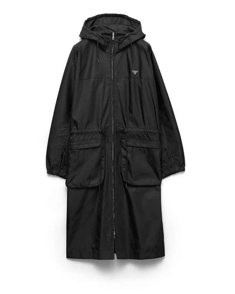 Prada Regenjacke Aus Re-nylon, Damen, Schwarz, Größe Schwarz