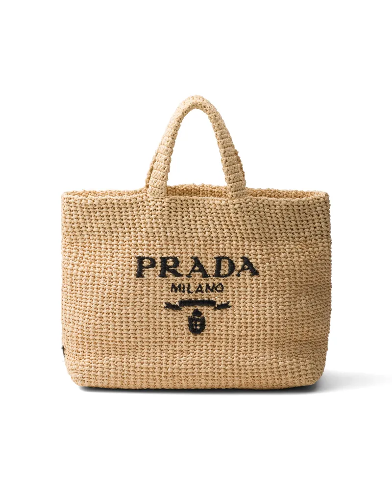 Prada Gehäkelte Tote Bag, Damen, Natur Natur
