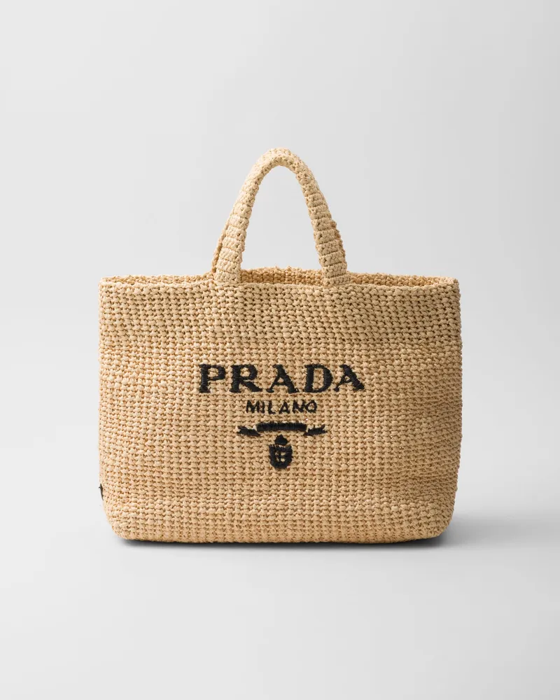 Prada Gehäkelte Tote Bag Natur