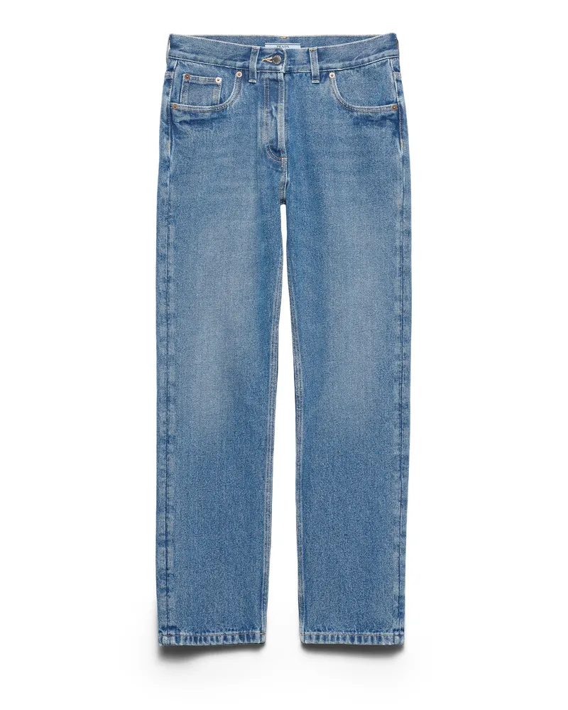 Prada Gerade Jeans Aus Denim, Damen, Hellblau, Größe Hellblau