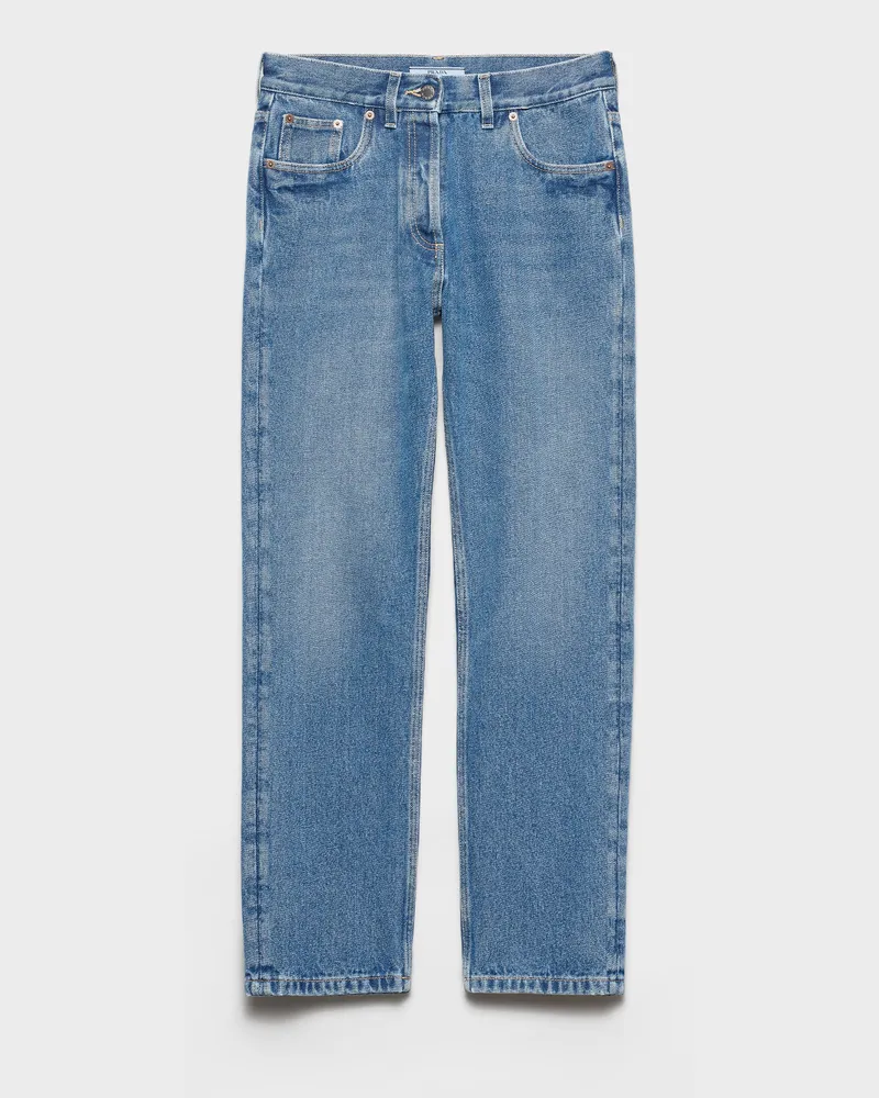 Prada Gerade Jeans aus Denim Hellblau