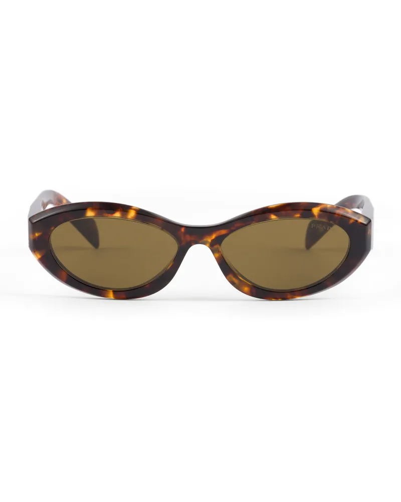 Prada Symbole Sonnenbrille, Damen, Lodengrüne Gläser Lodengrüne