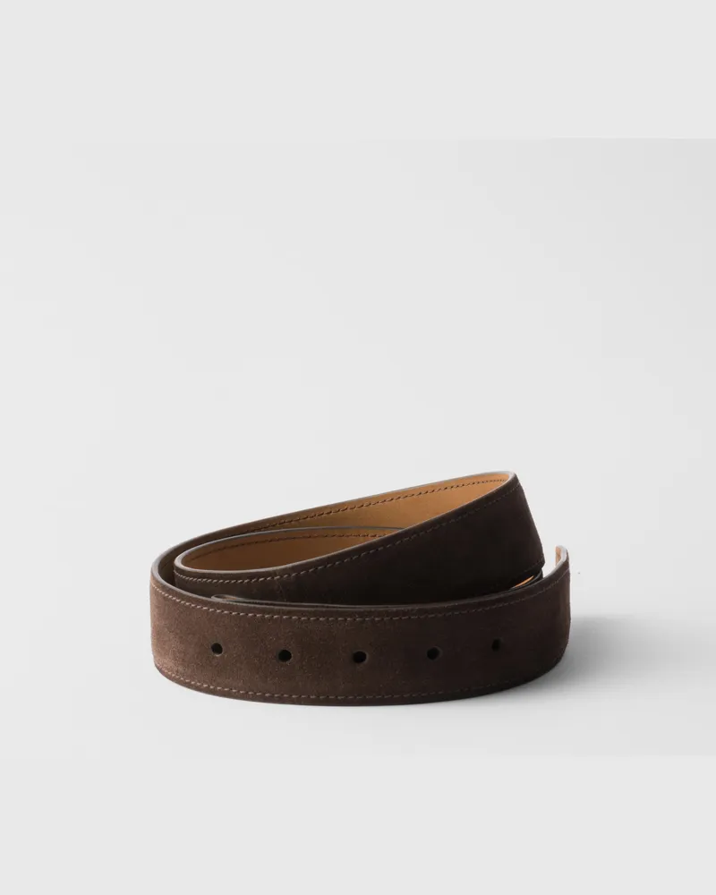 Prada Gürtelband aus Wildleder Dunkelbraun