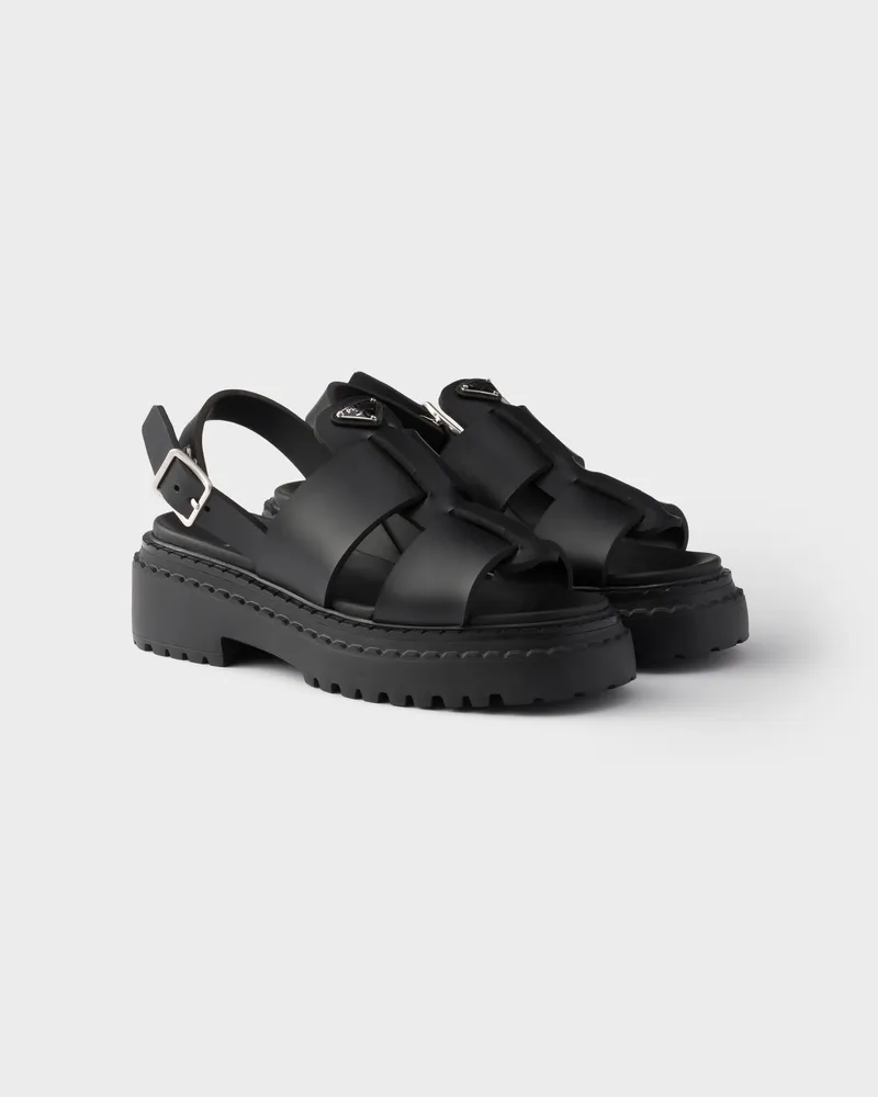 Prada Pantoletten aus Gummi Schwarz