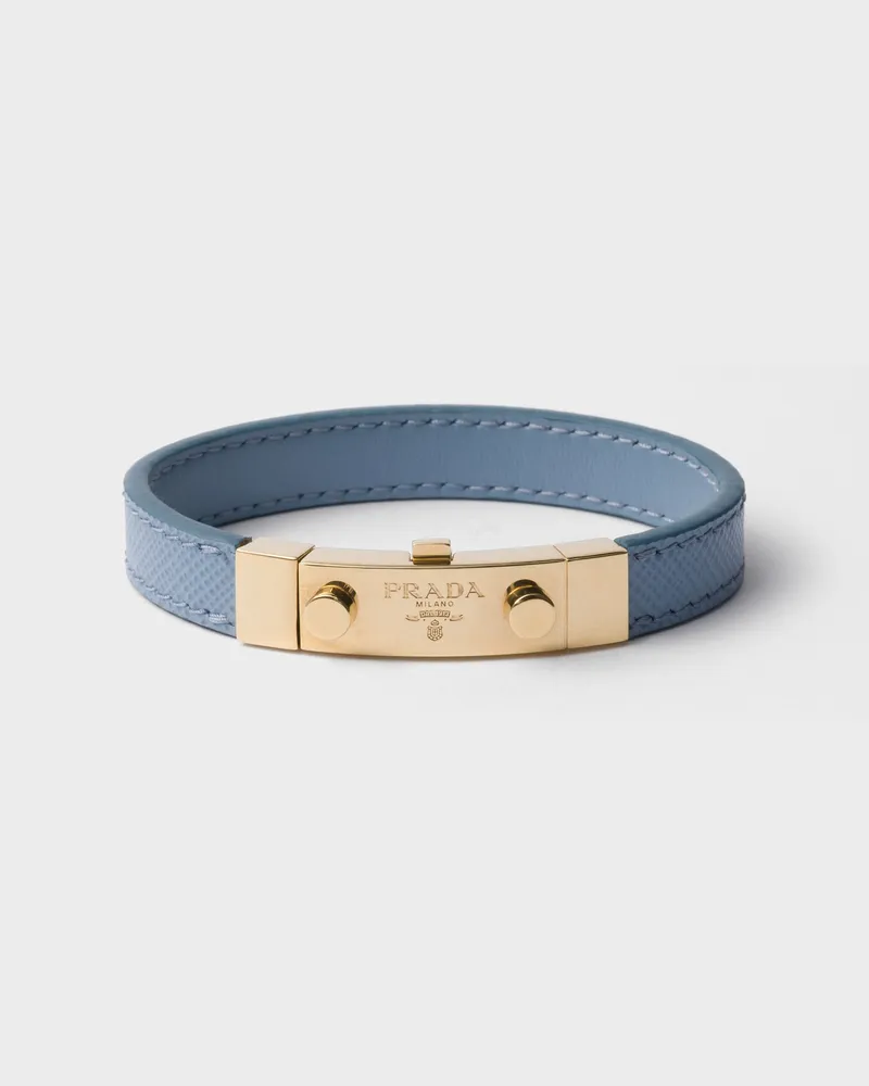 Prada Armband aus Saffiano-Leder Astralblau