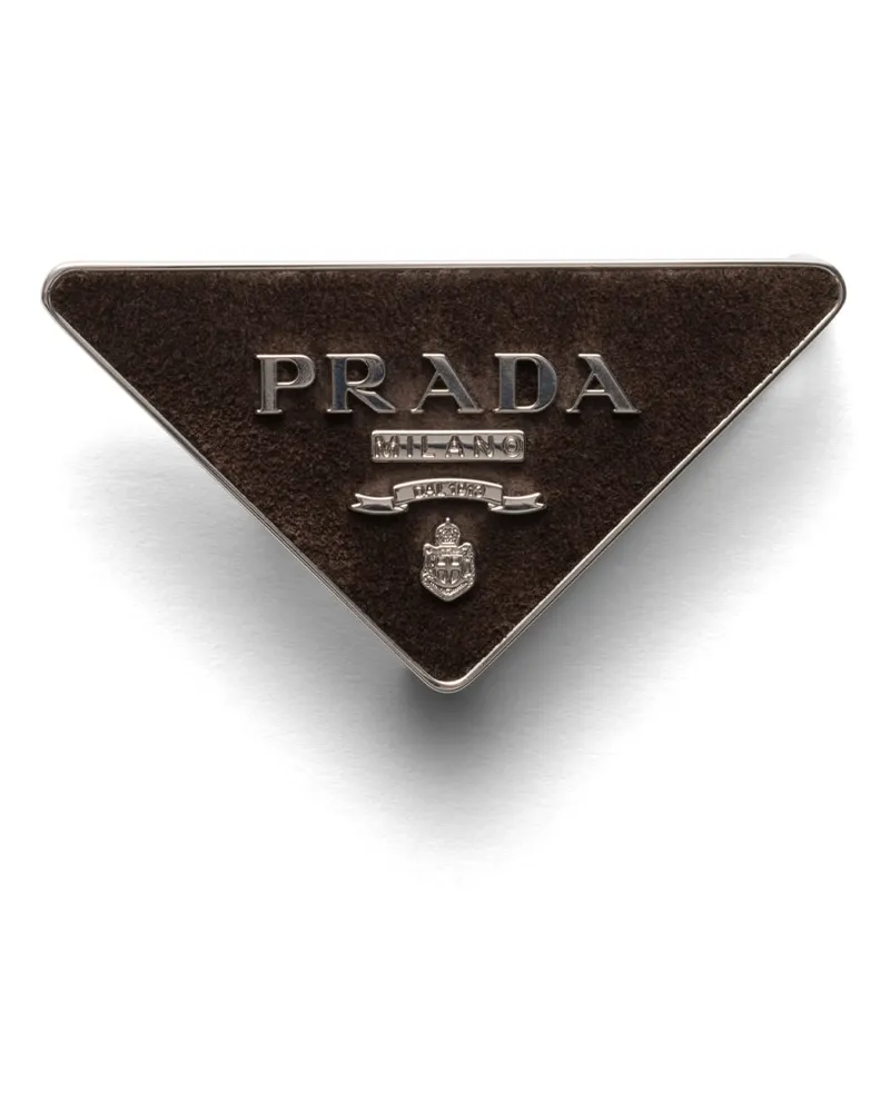 Prada Schließe Für Gürtelriemen Aus Wildleder, Herren, Dunkelbraun Dunkelbraun