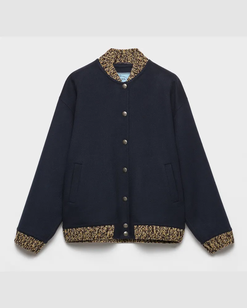 Prada Bomberjacke aus Doppel-Kaschmir und Wolle Blau