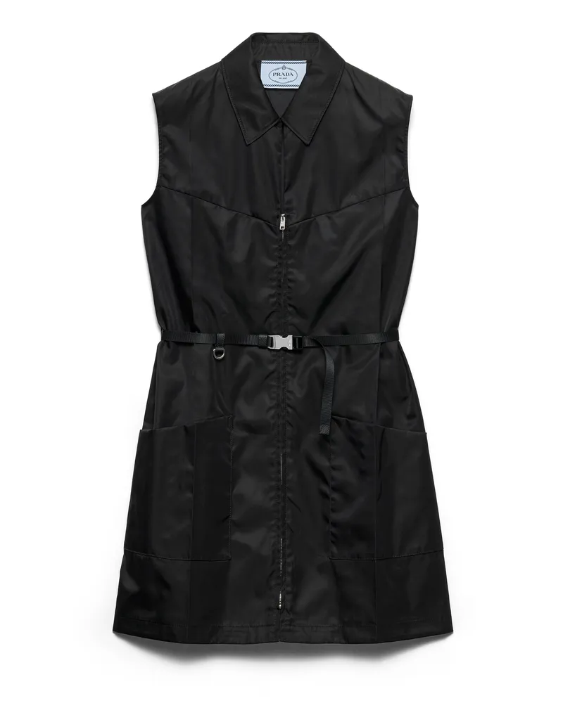 Prada Minikleid Aus Re-nylon, Damen, Schwarz, Größe Schwarz