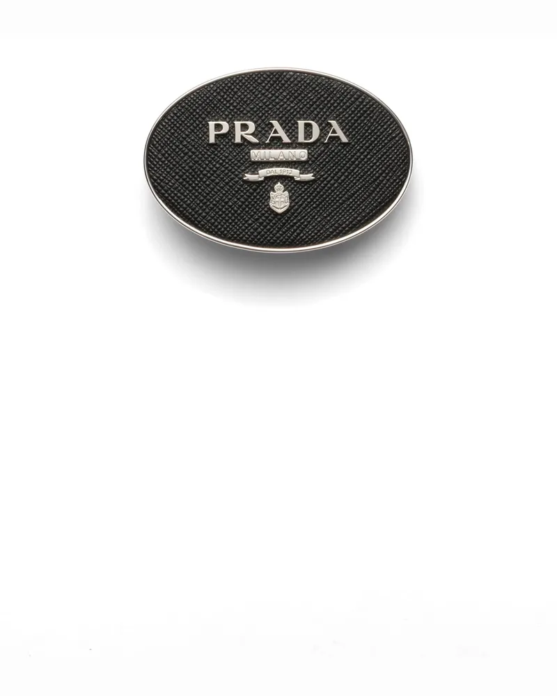 Prada Gürtelschließe Aus Saffiano, Herren, Schwarz Schwarz