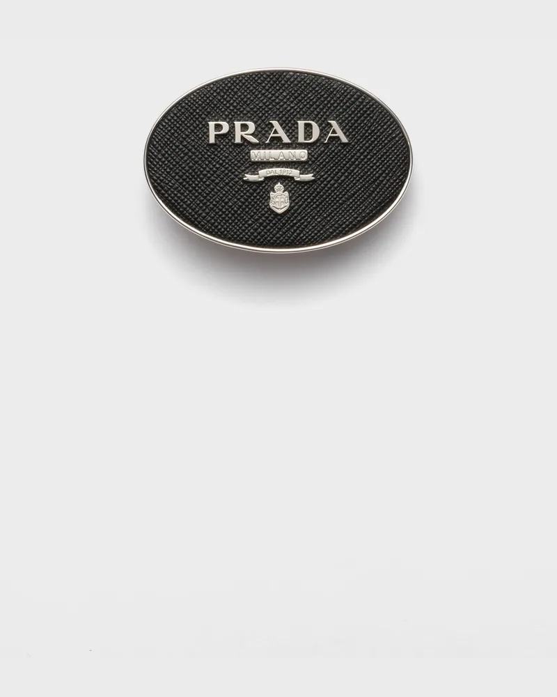 Prada Gürtelschließe aus Saffiano Schwarz