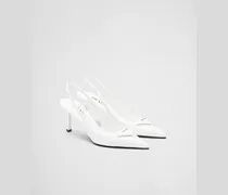 Slingback-Pumps aus gebürstetem Leder
