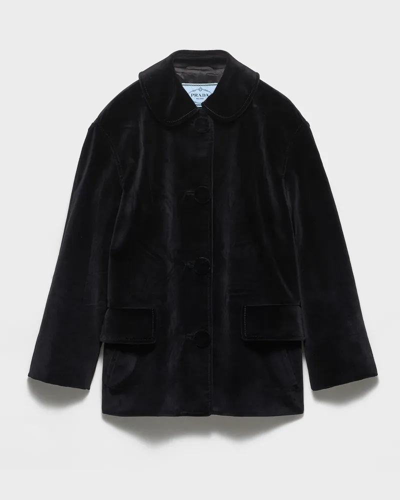 Prada Einreihige Cabanjacke Schwarz