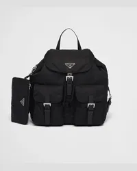 Prada Mittelgroßer Rucksack aus Re-Nylon Schwarz