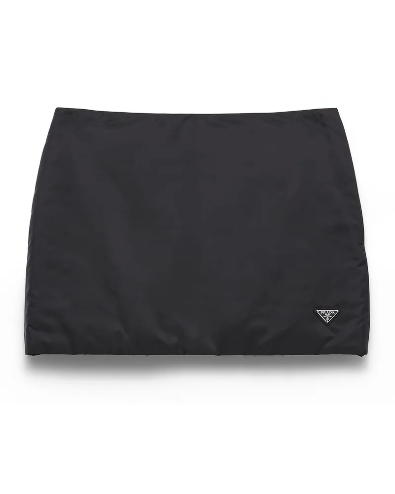 Prada Minirock Aus Leichtem Re-nylon, Damen, Schwarz, Größe Schwarz
