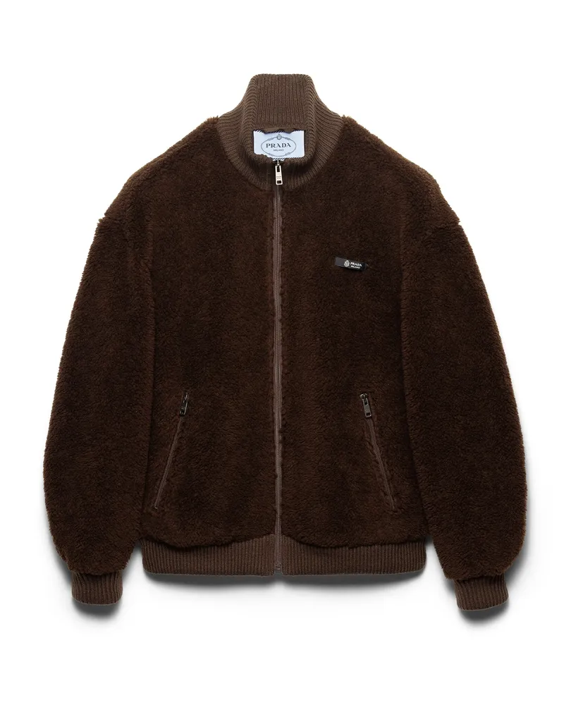 Prada Jacke Aus Fleece, Damen, Kakaobraun, Größe Kakaobraun