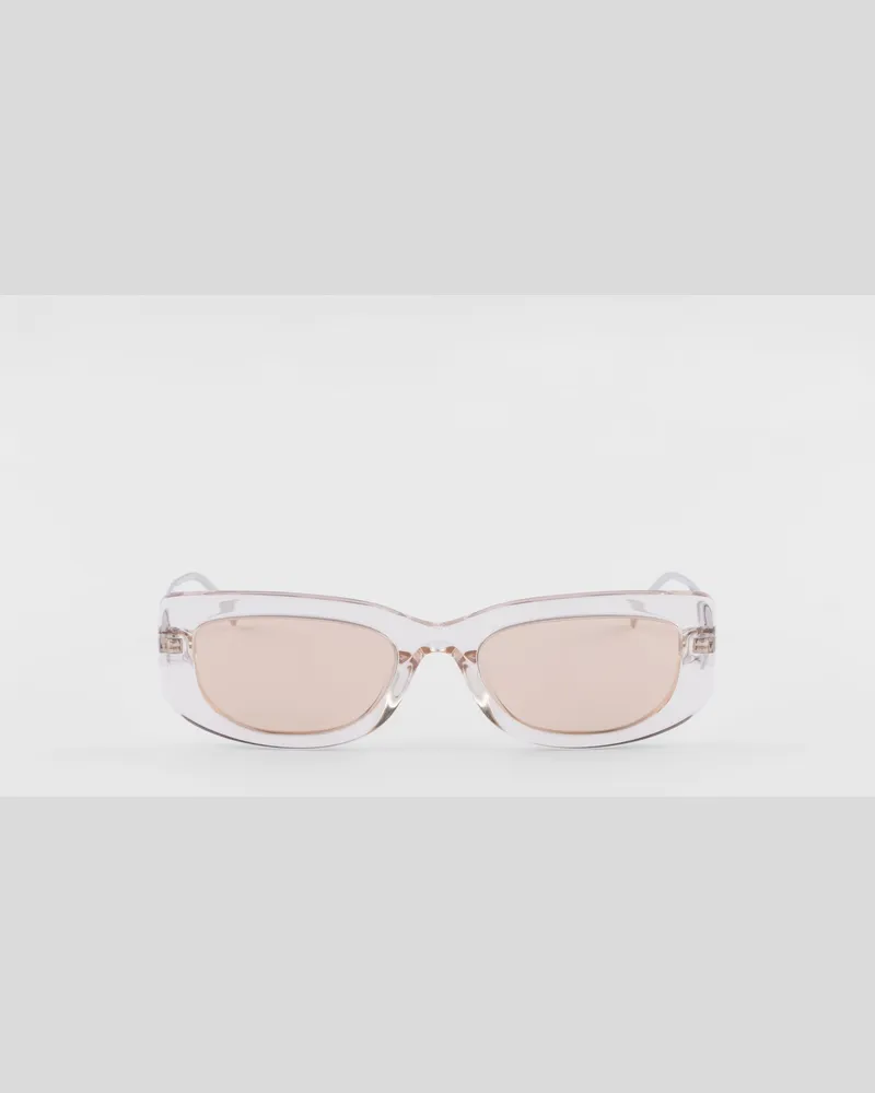 Prada Sonnenbrille mit Triangolo-Logo Haselnussbraune