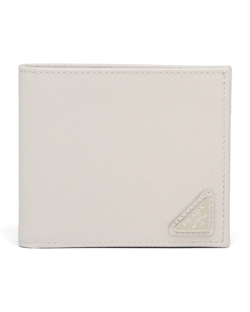 Prada Portemonnaie Aus Leder, Herren, Kalkweiss Kalkweiss