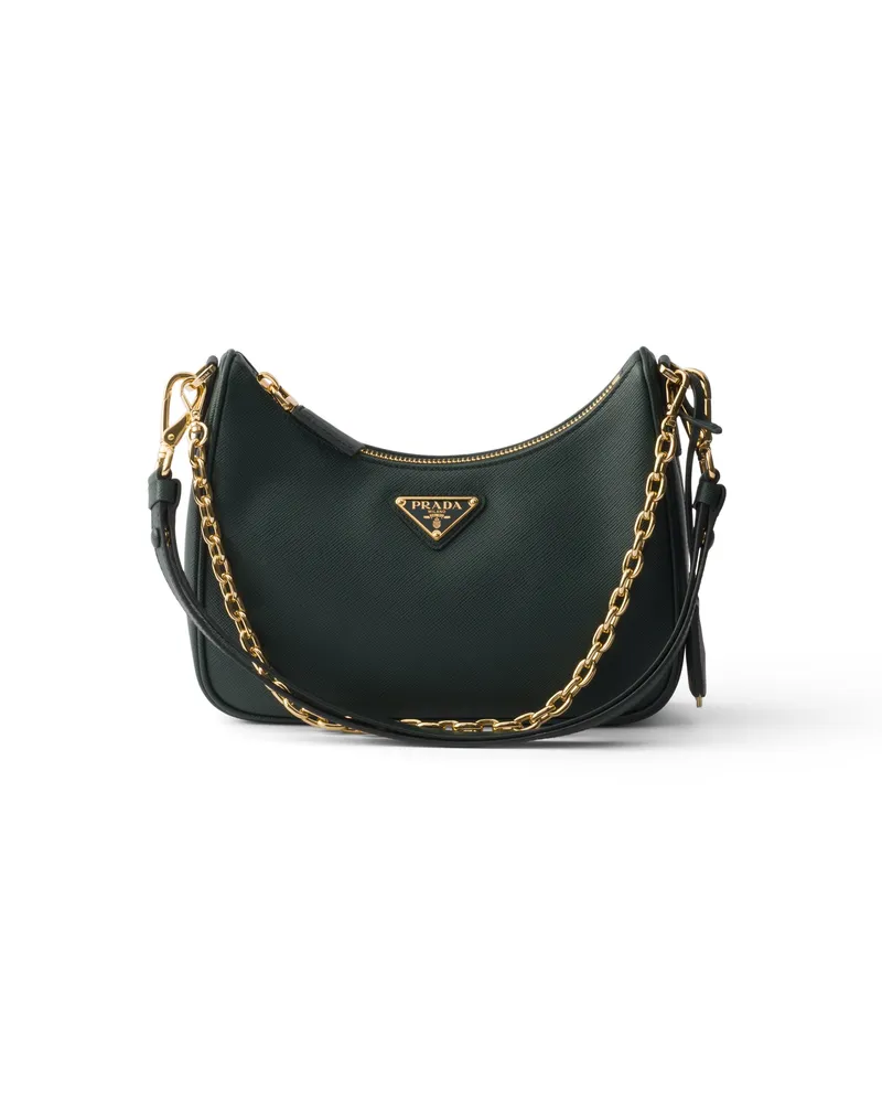 Prada Re-edition Mini Bag Aus Saffiano-leder, Damen, Smaragdgrün Smaragdgrün