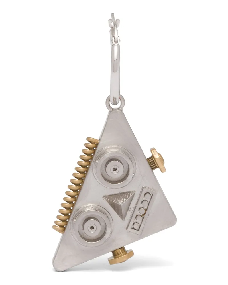 Prada Linker Ohrring Mit Robot-jewels-anhänger, Herren, Silber Silber