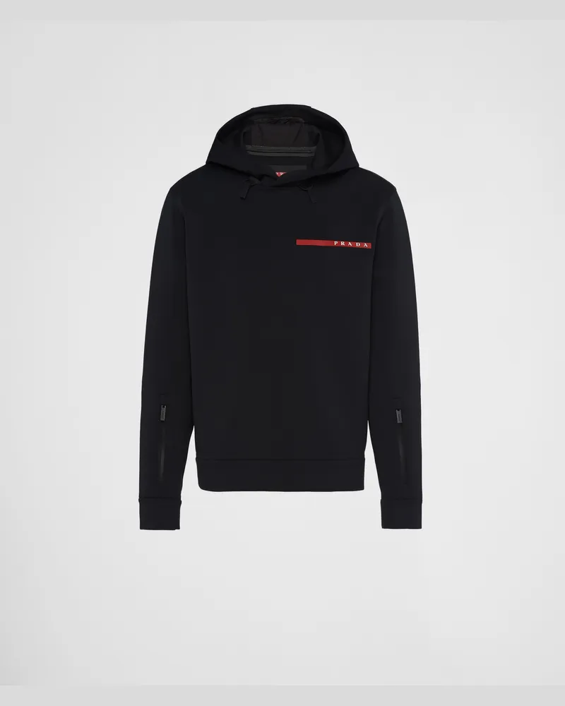 Prada Hoodie aus recyceltem Double Jersey Schwarz