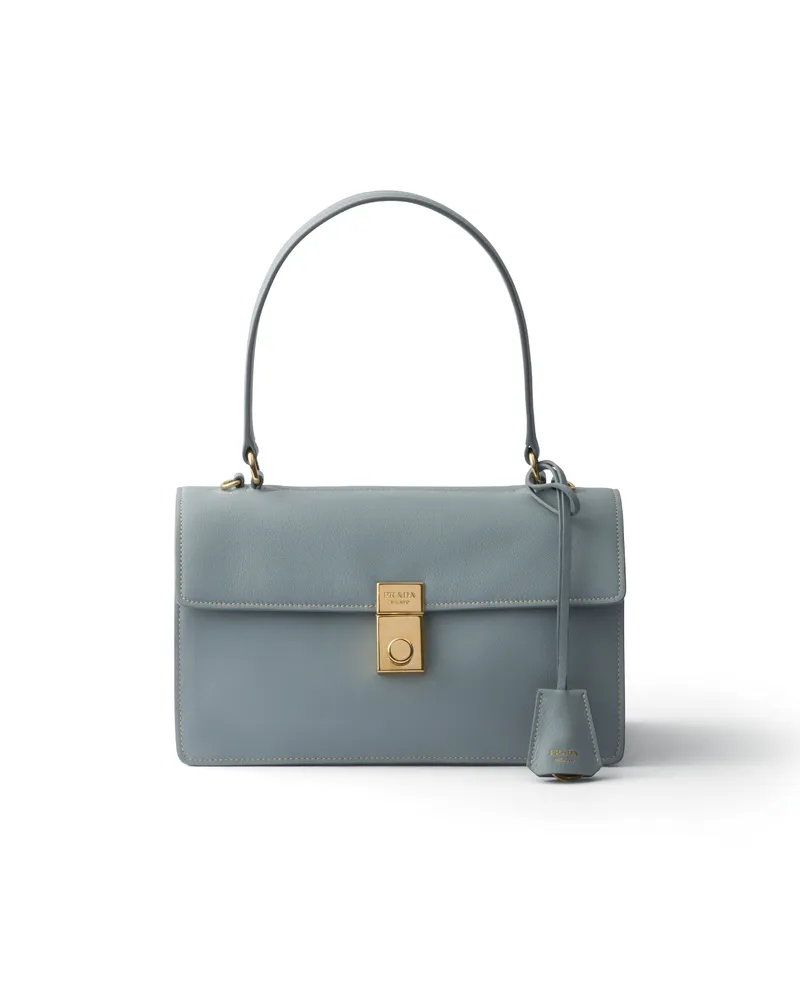 Prada Mittelgroße  Soft Sound Schultertasche Aus Leder, Damen, Opal Opal