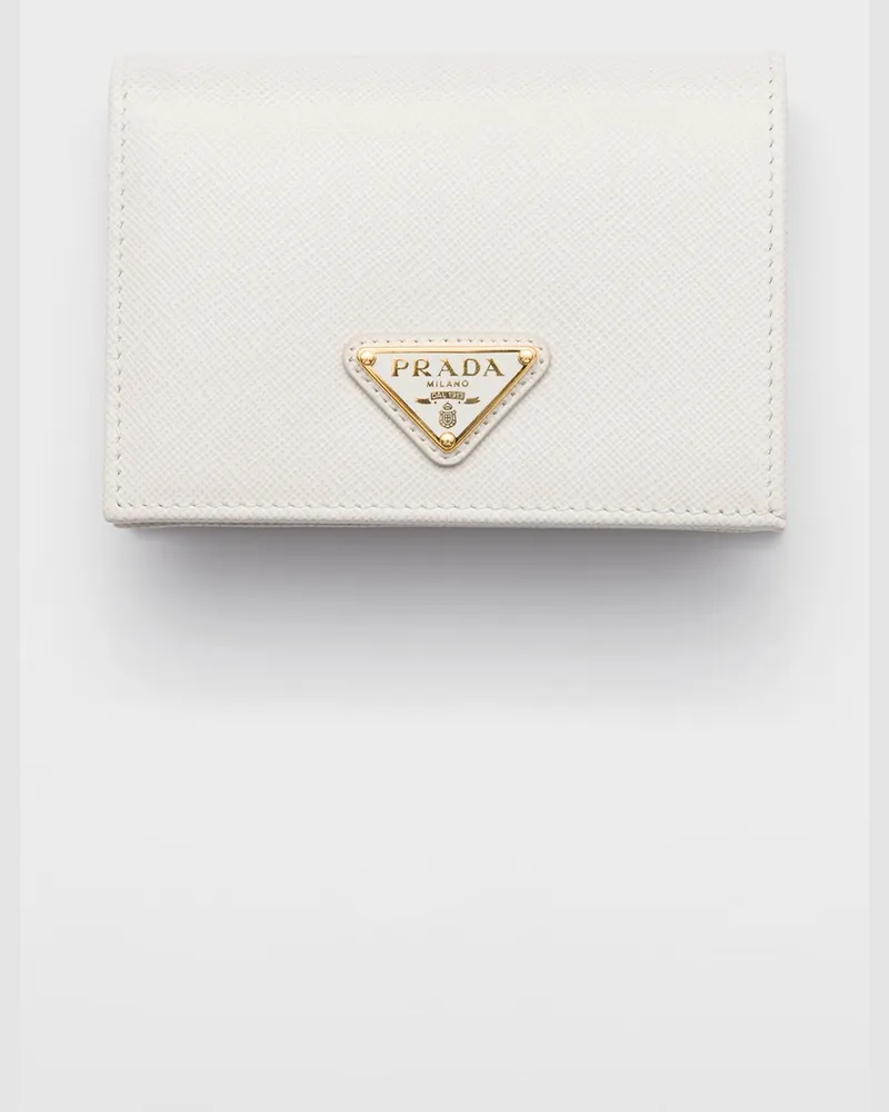Prada Small Saffiano Leather Wallet Kalkweiss